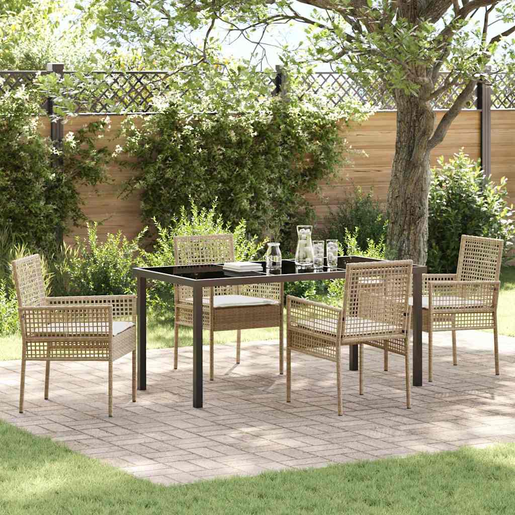 Ensemble de salle à manger pour jardin 5 pcs Beige polyrotin - XIOS
