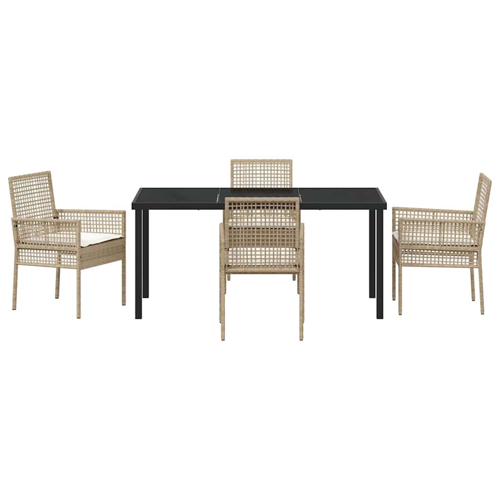 Ensemble de salle à manger pour jardin 5 pcs Beige polyrotin - XIOS