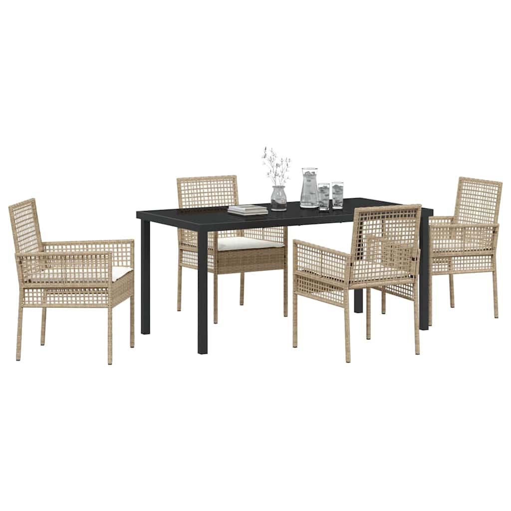 Ensemble de salle à manger pour jardin 5 pcs Beige polyrotin - XIOS
