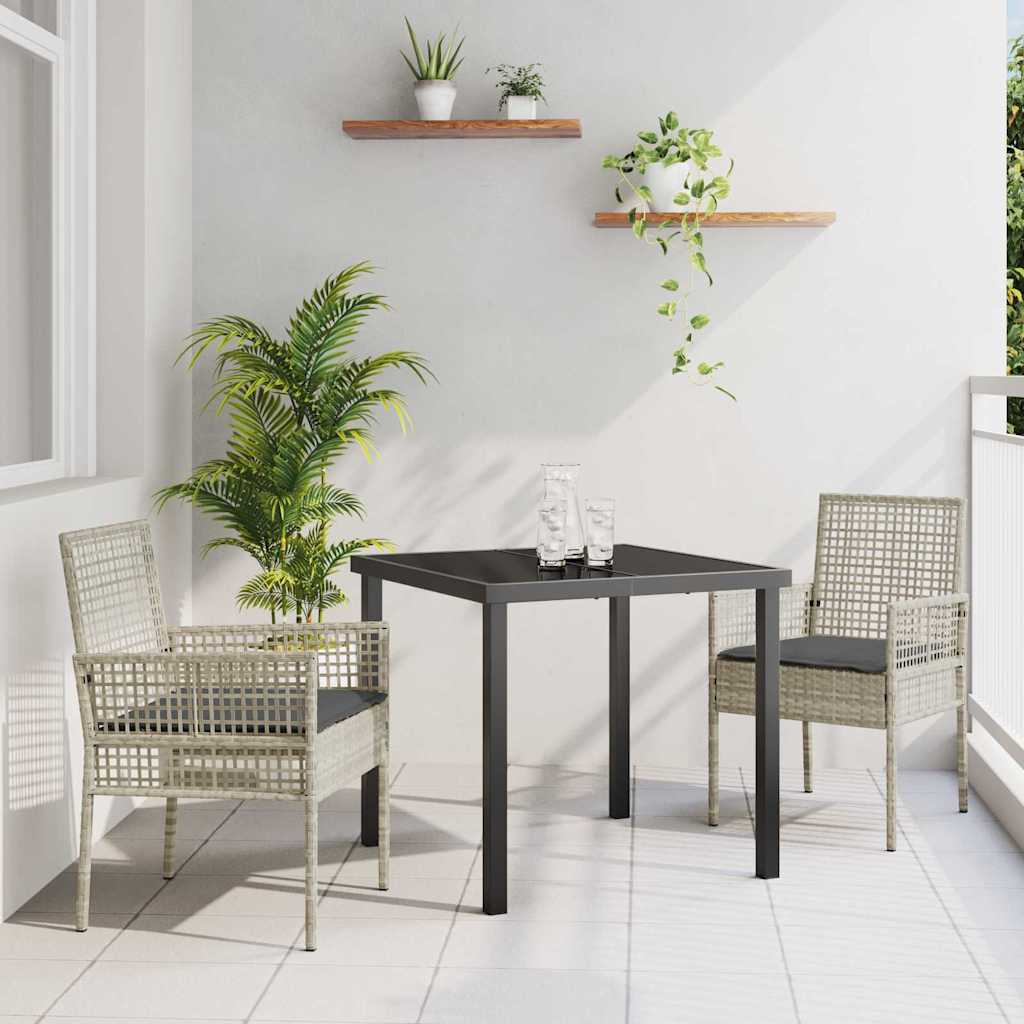 Ensemble de salle à manger pour jardin 3 pcs Gris clair - XIOS