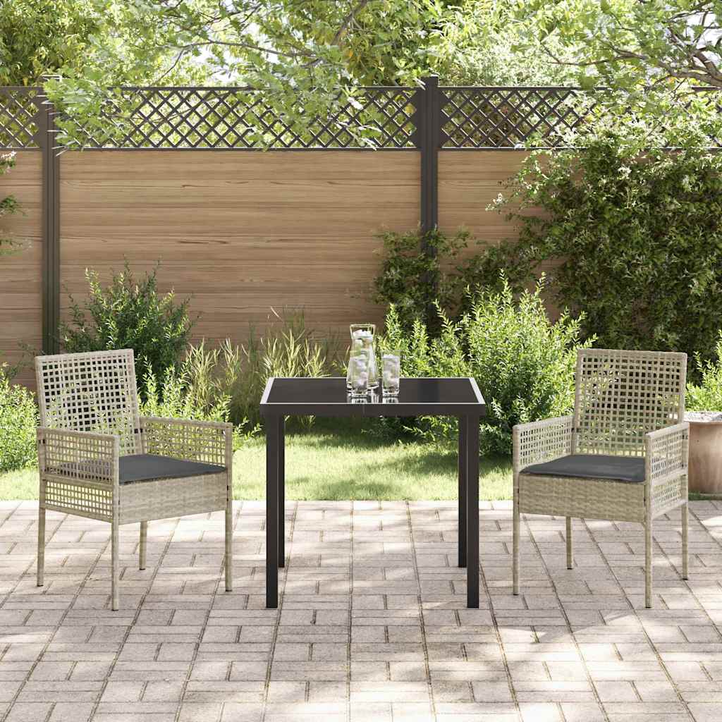 Ensemble de salle à manger pour jardin 3 pcs Gris clair - XIOS