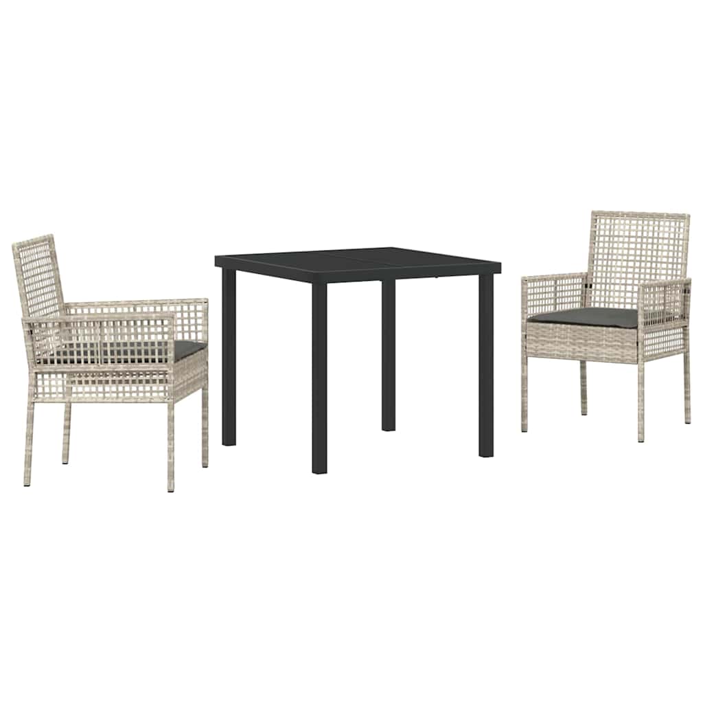 Ensemble de salle à manger pour jardin 3 pcs Gris clair - XIOS