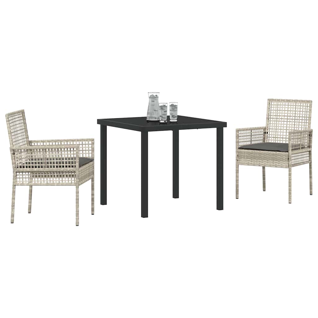 Ensemble de salle à manger pour jardin 3 pcs Gris clair - XIOS