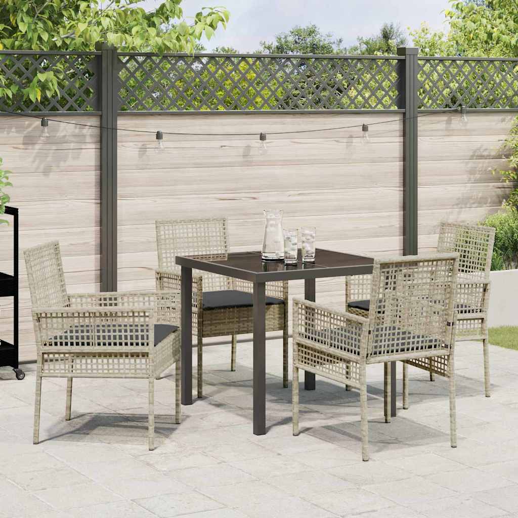 Ensemble de salle à manger pour jardin 5 pcs Gris clair - XIOS