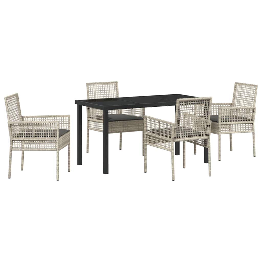 Ensemble de salle à manger pour jardin 5 pcs Gris clair - XIOS