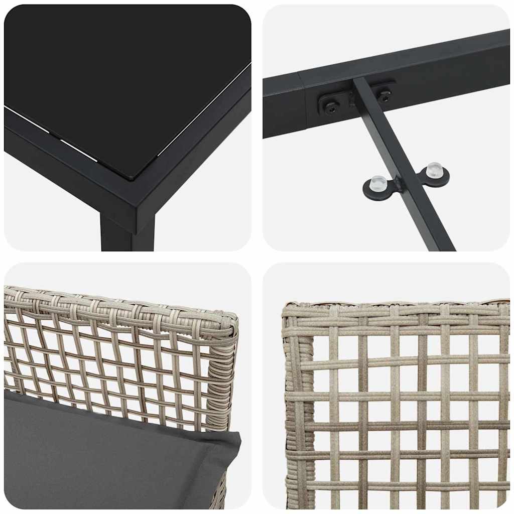 Ensemble de salle à manger pour jardin 5 pcs Gris clair - XIOS