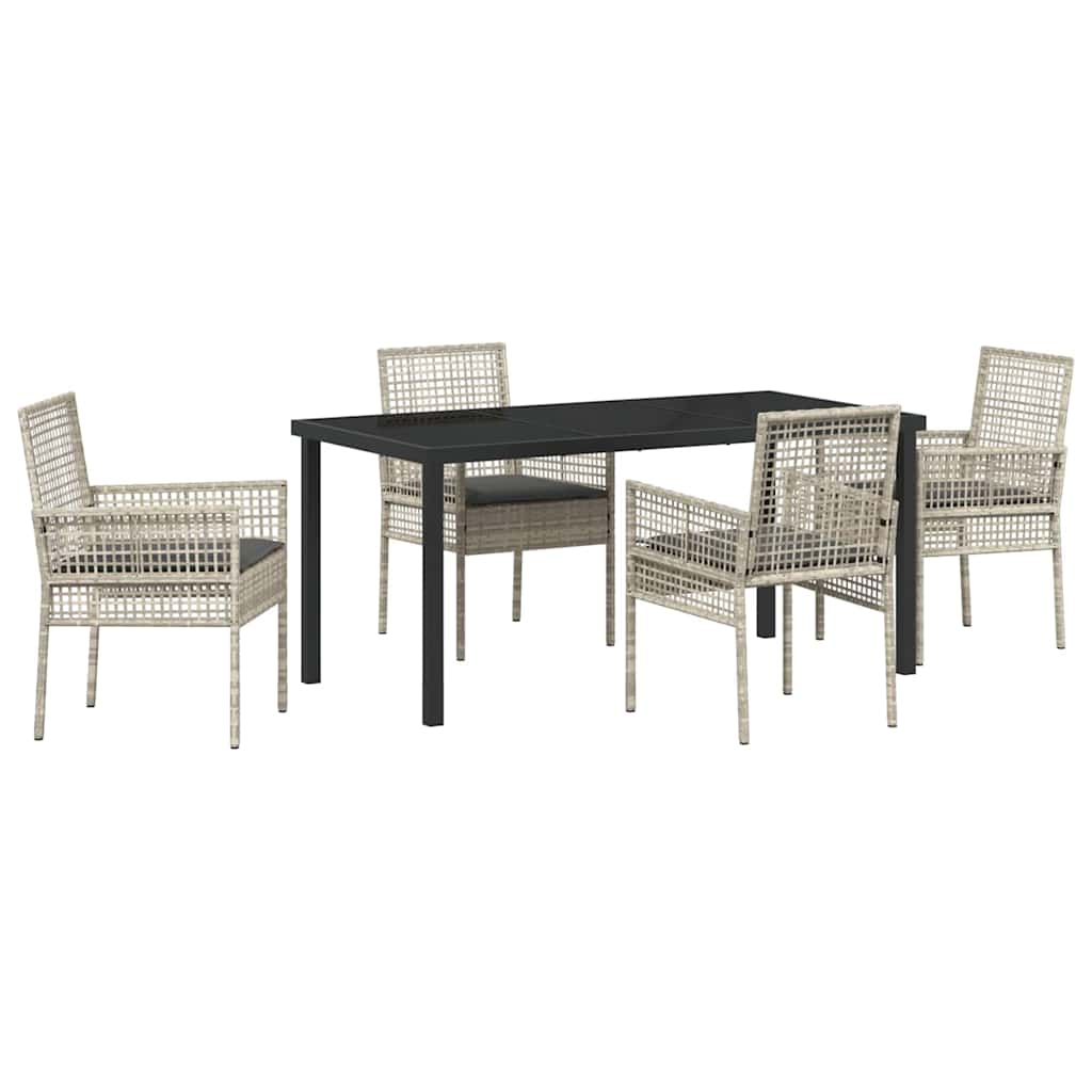 Ensemble de salle à manger pour jardin 5 pcs Gris clair - XIOS