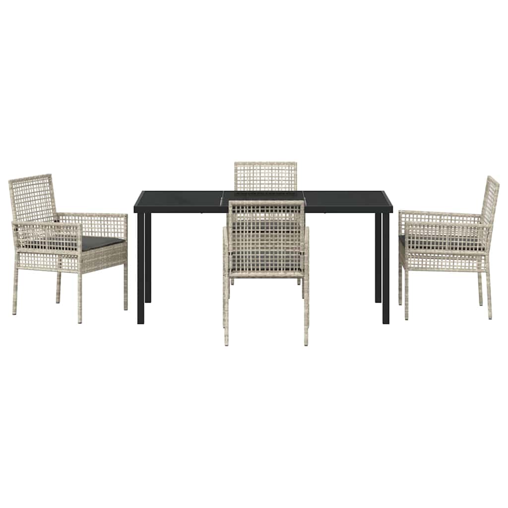 Ensemble de salle à manger pour jardin 5 pcs Gris clair - XIOS
