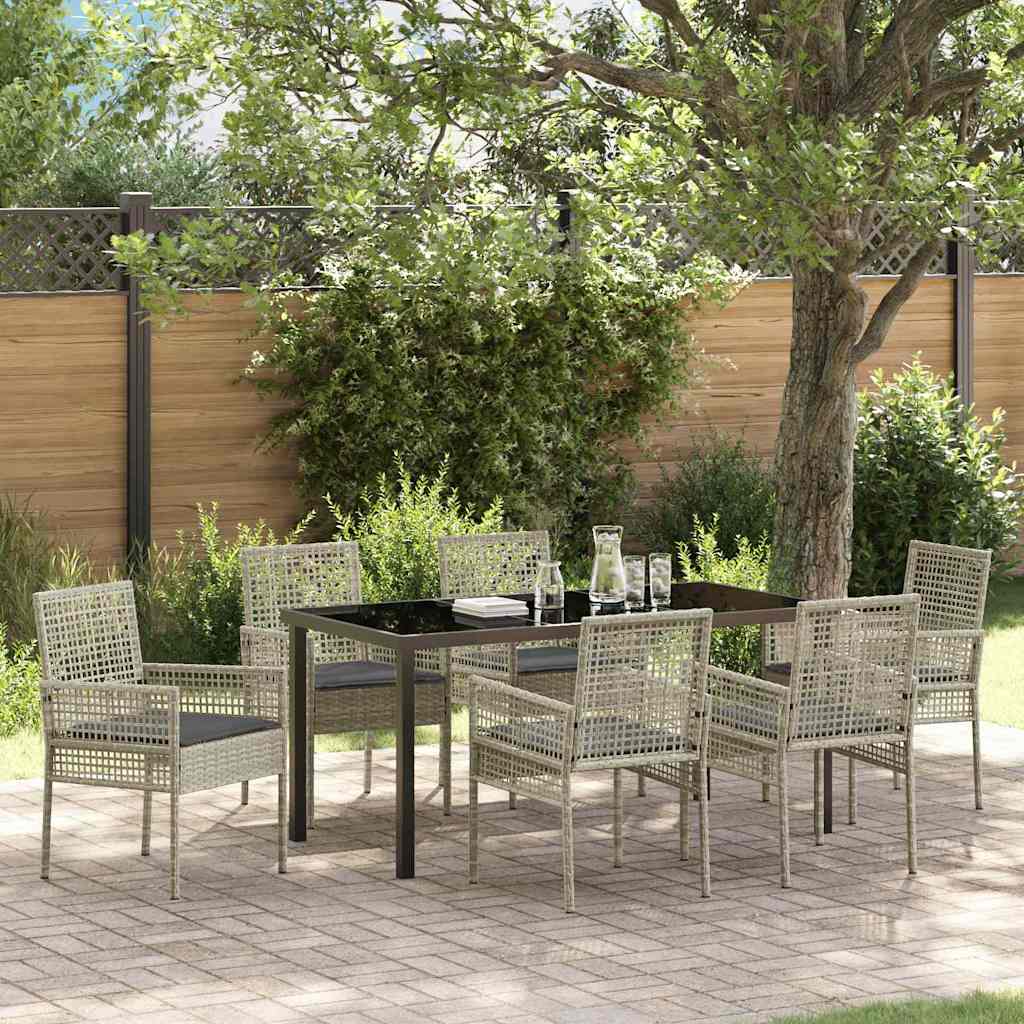 Ensemble de salle à manger pour jardin 7 pcs Gris clair - XIOS