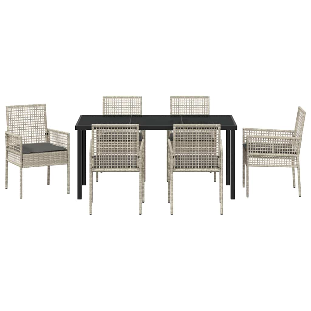 Ensemble de salle à manger pour jardin 7 pcs Gris clair - XIOS