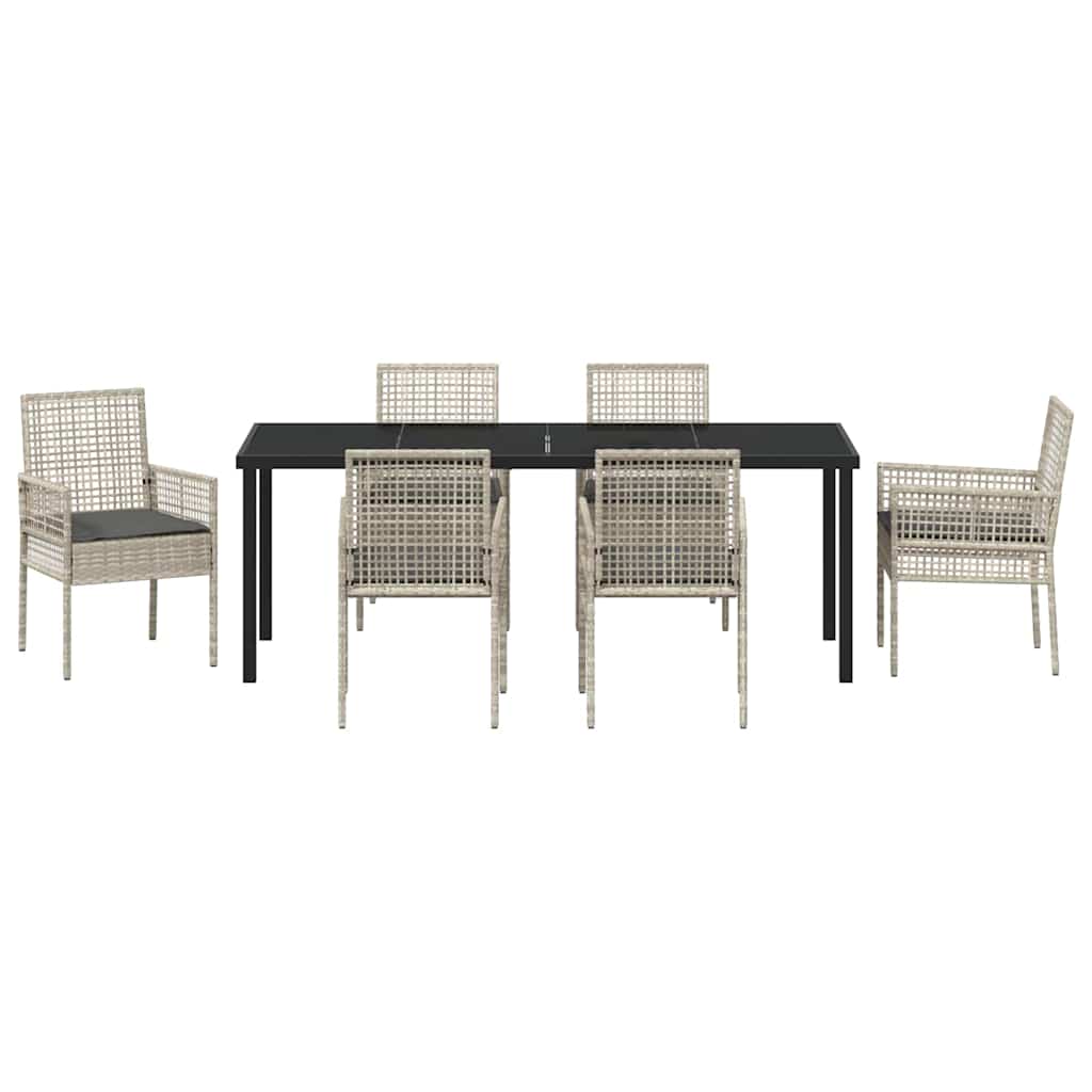 Ensemble de salle à manger pour jardin 7 pcs Gris clair - XIOS