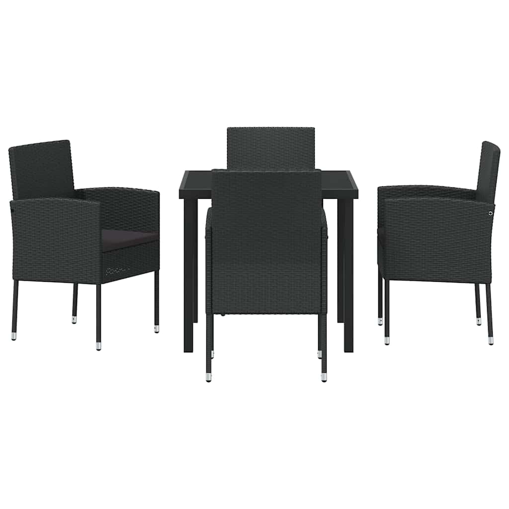 Ensemble de salle à manger pour jardin 5 pcs Noir polyrotin - XIOS
