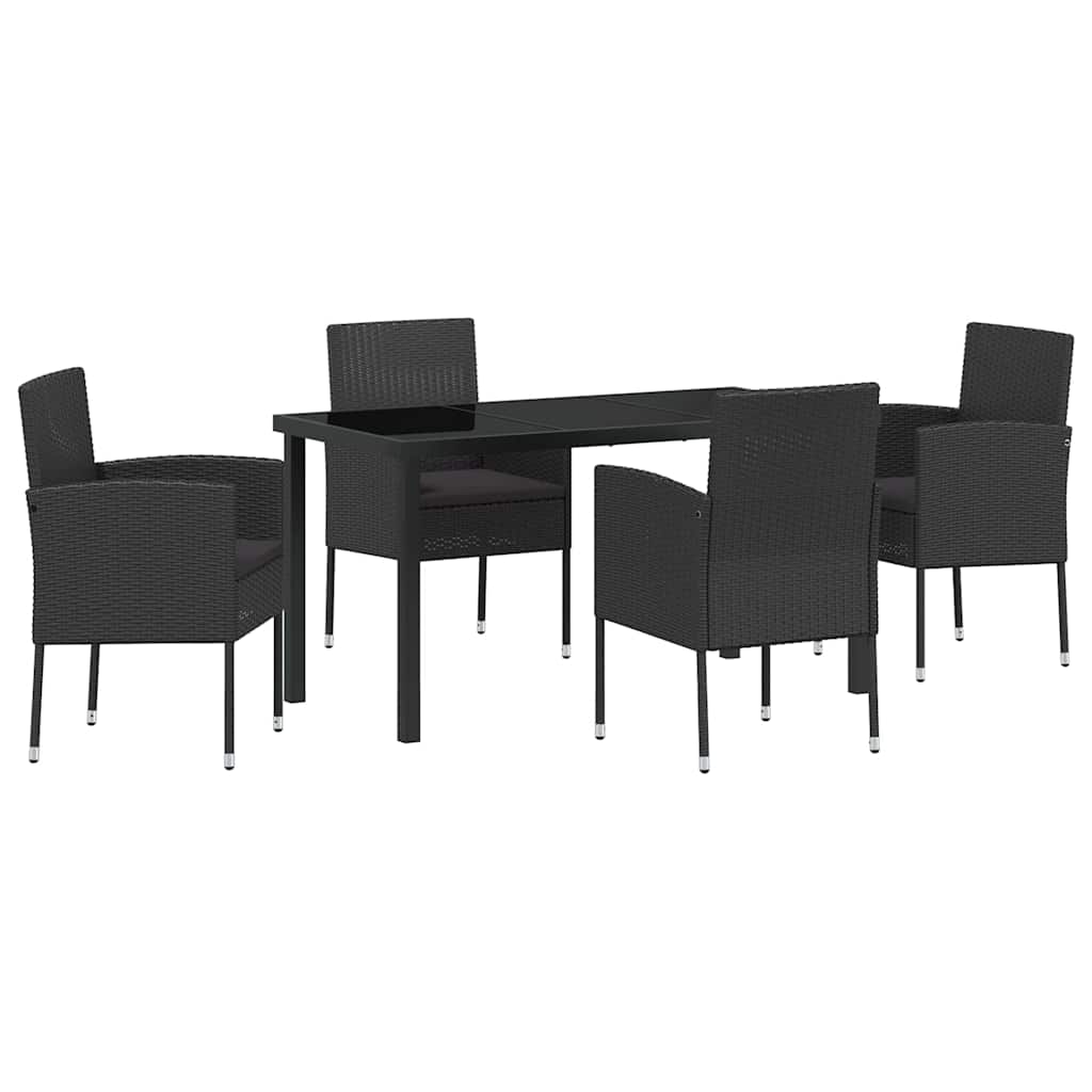 Ensemble de salle à manger pour jardin 5 pcs Noir polyrotin - XIOS