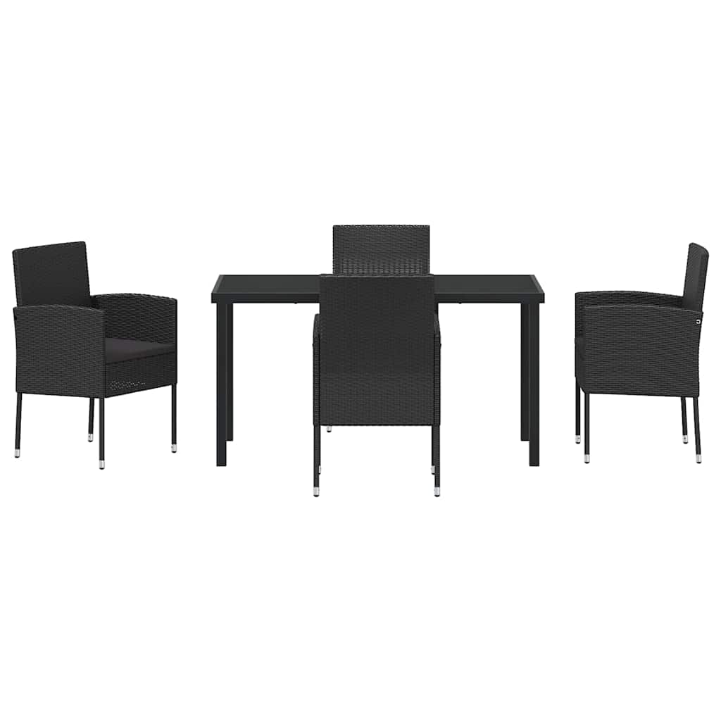 Ensemble de salle à manger pour jardin 5 pcs Noir polyrotin - XIOS