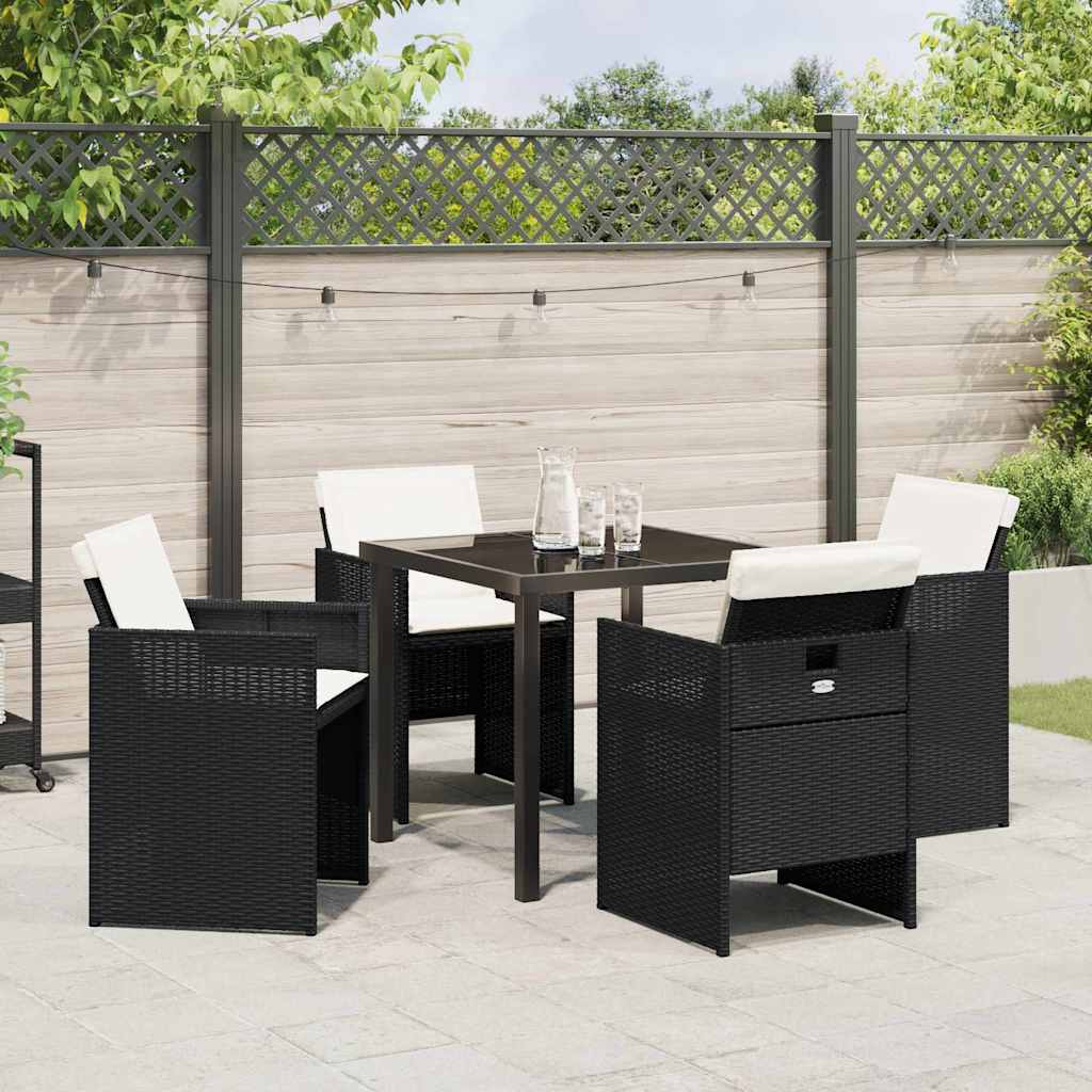 Ensemble de salle à manger pour jardin 5 pcs Noir polyrotin - XIOS