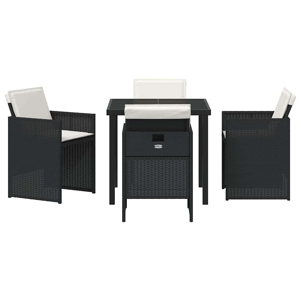 Ensemble de salle à manger pour jardin 5 pcs Noir polyrotin - XIOS