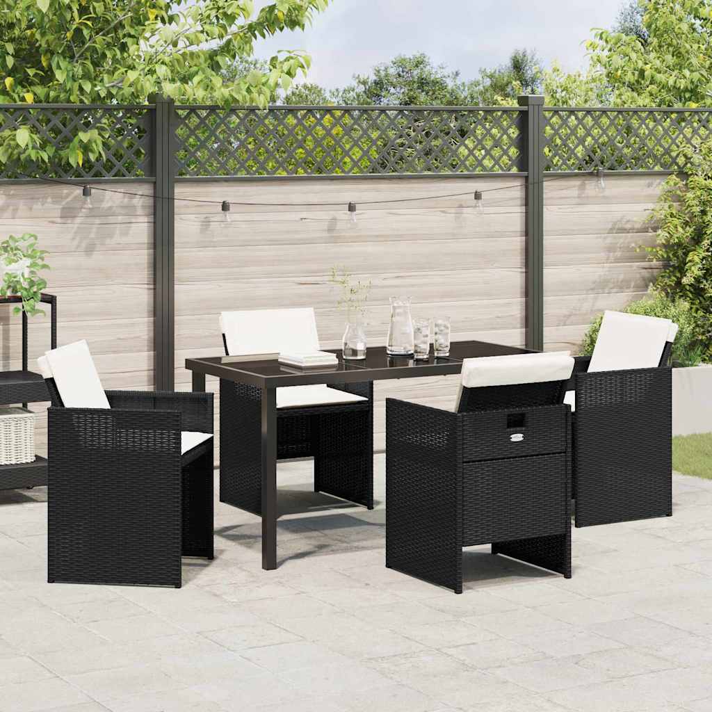 Ensemble de salle à manger pour jardin 5 pcs Noir polyrotin - XIOS