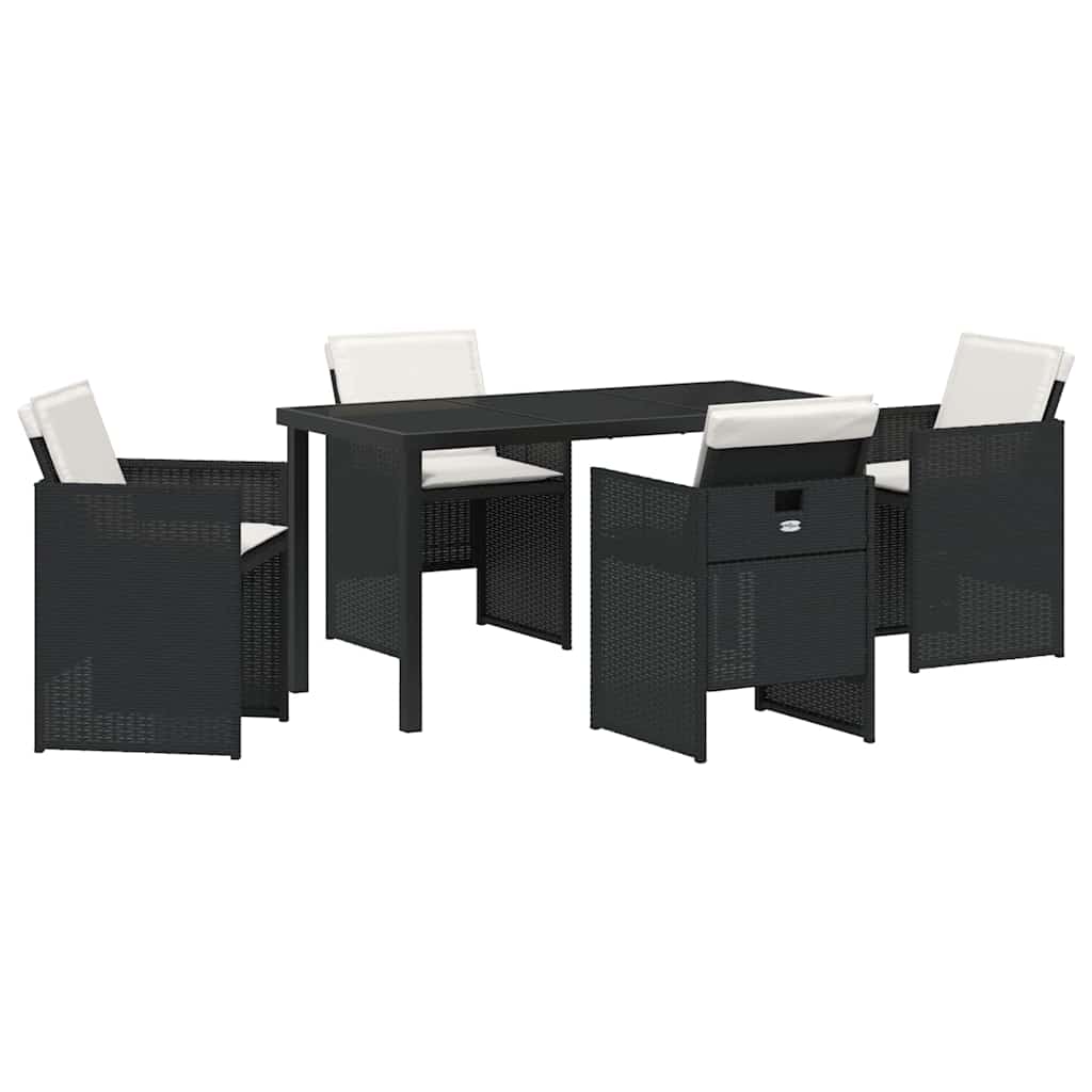 Ensemble de salle à manger pour jardin 5 pcs Noir polyrotin - XIOS