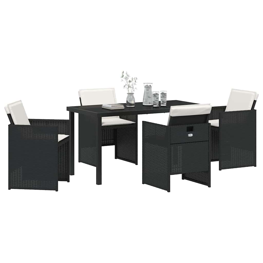 Ensemble de salle à manger pour jardin 5 pcs Noir polyrotin - XIOS
