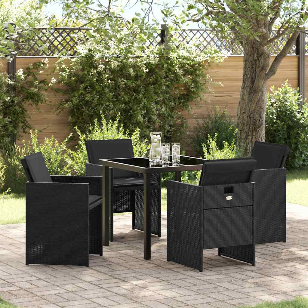 Ensemble de salle à manger pour jardin 5 pcs Noir polyrotin - XIOS