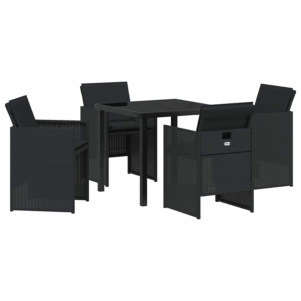Ensemble de salle à manger pour jardin 5 pcs Noir polyrotin - XIOS