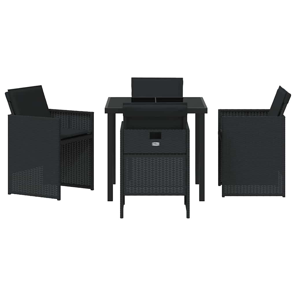 Ensemble de salle à manger pour jardin 5 pcs Noir polyrotin - XIOS
