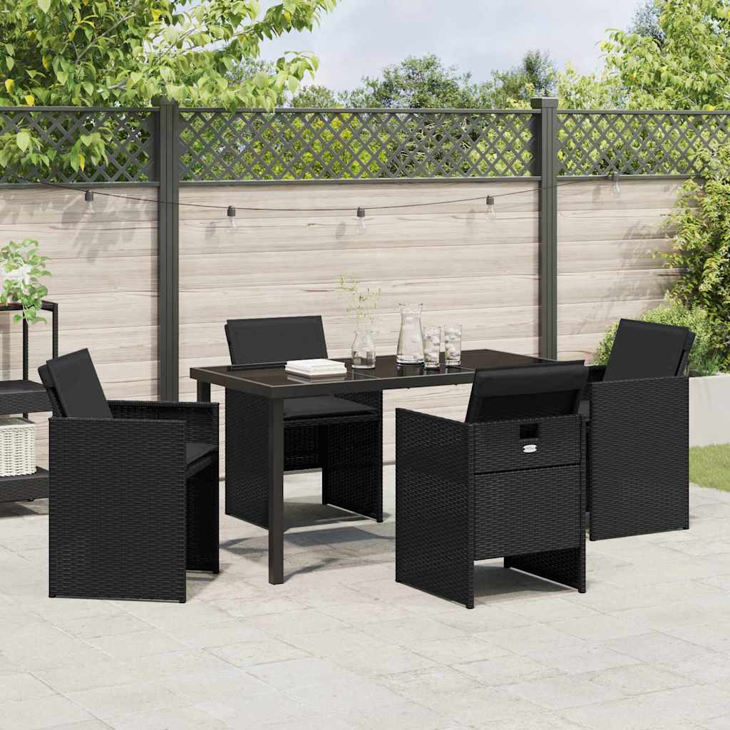 Ensemble de salle à manger pour jardin 5 pcs Noir polyrotin - XIOS