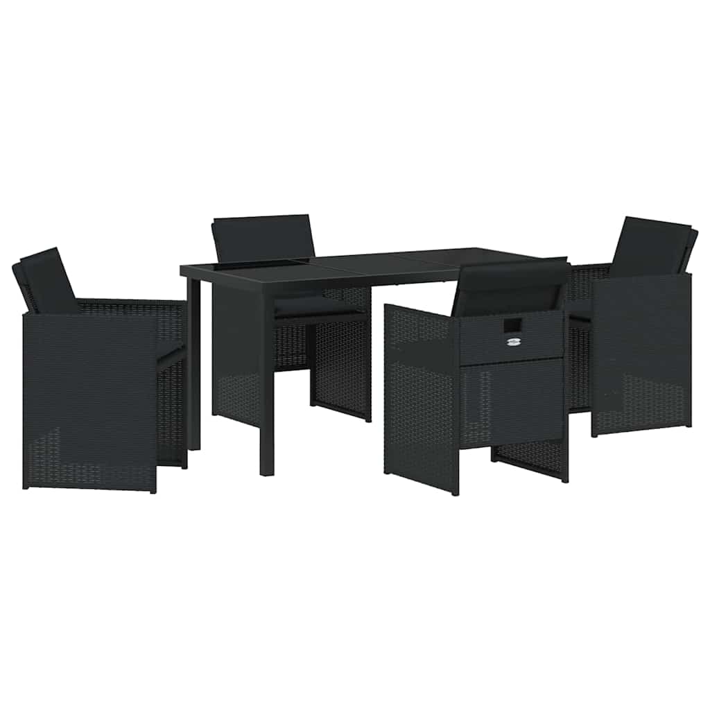 Ensemble de salle à manger pour jardin 5 pcs Noir polyrotin - XIOS