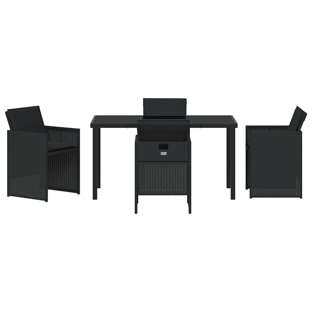Ensemble de salle à manger pour jardin 5 pcs Noir polyrotin - XIOS