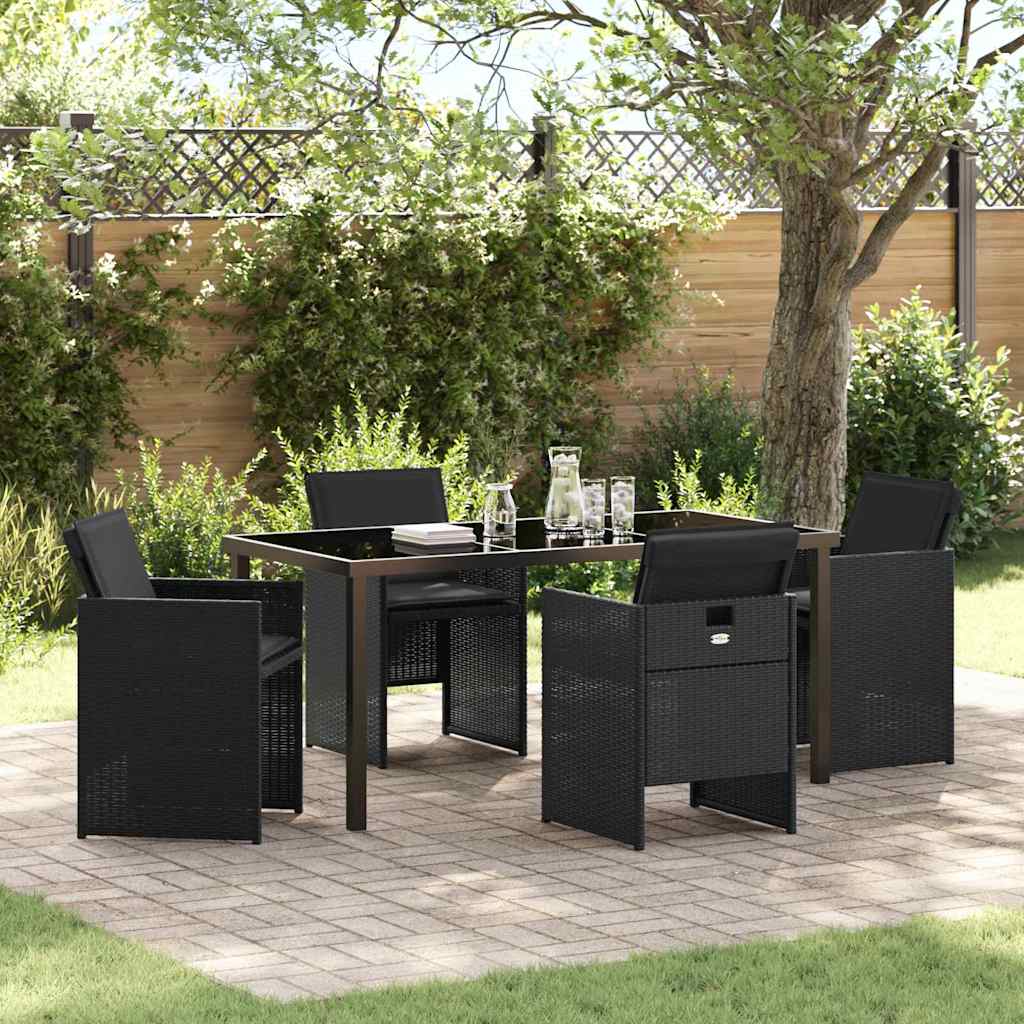 Ensemble de salle à manger pour jardin 5 pcs Noir polyrotin - XIOS