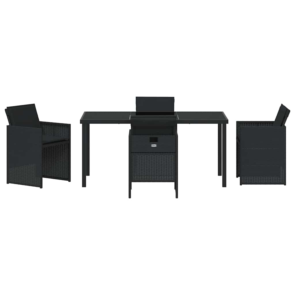 Ensemble de salle à manger pour jardin 5 pcs Noir polyrotin - XIOS