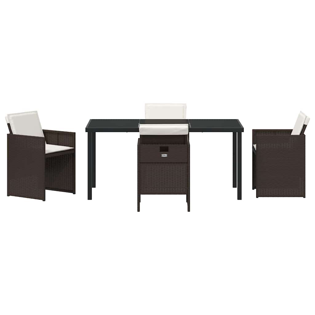 Ensemble de salle à manger pour jardin 5 pcs Marron polyrotin - XIOS