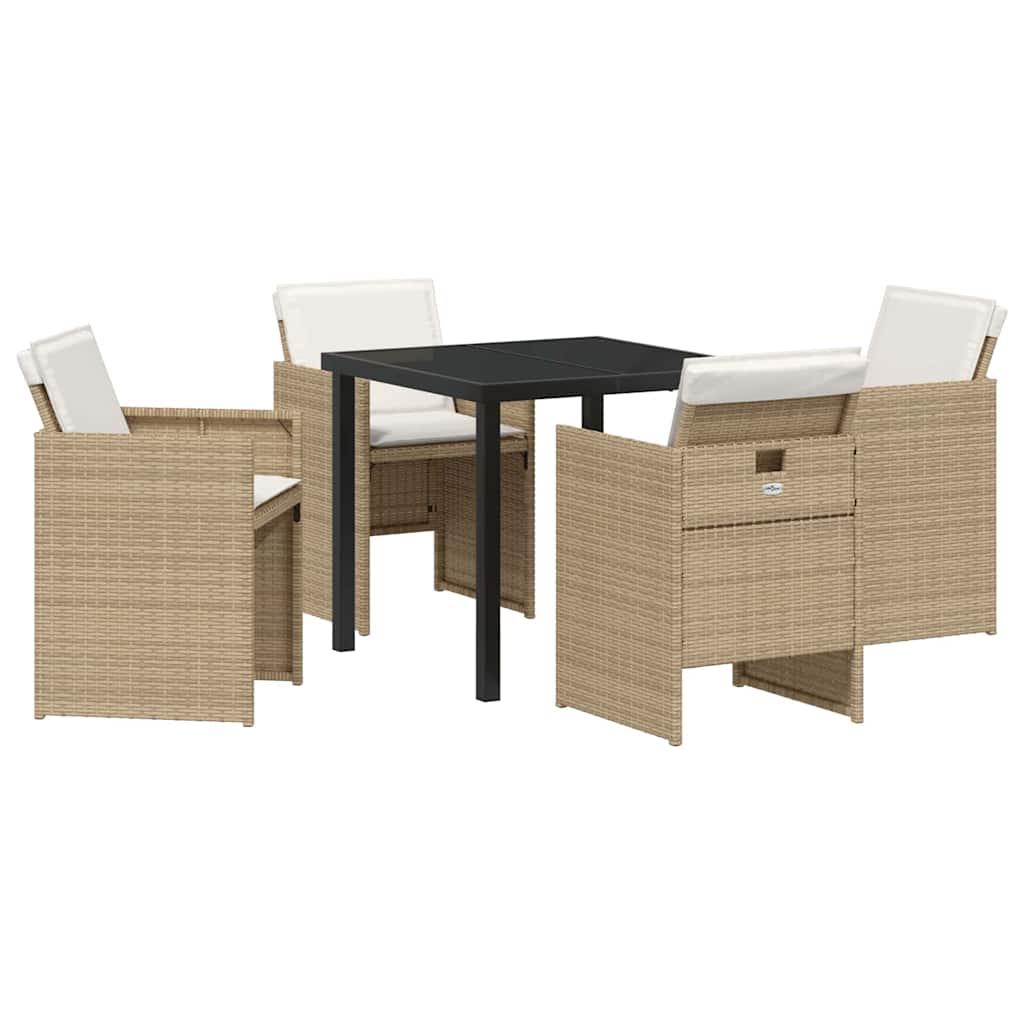 Ensemble de salle à manger pour jardin 5 pcs Beige polyrotin - XIOS