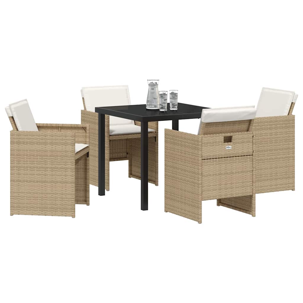 Ensemble de salle à manger pour jardin 5 pcs Beige polyrotin - XIOS