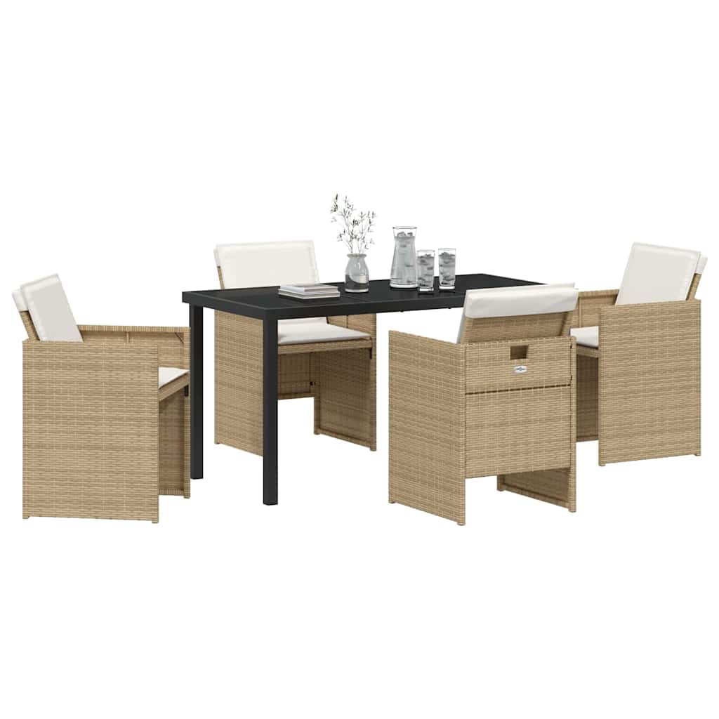Ensemble de salle à manger pour jardin 5 pcs Beige polyrotin - XIOS
