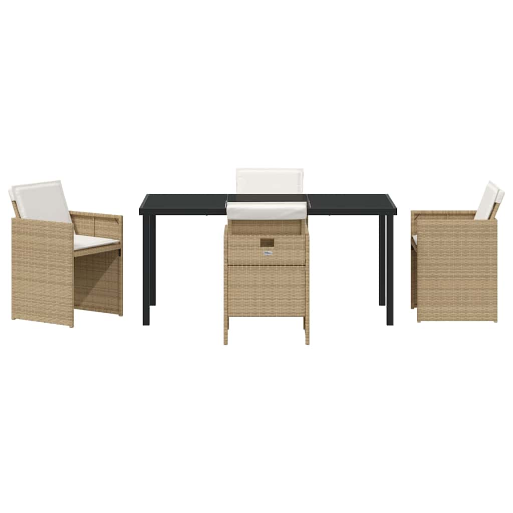 Ensemble de salle à manger pour jardin 5 pcs Beige polyrotin - XIOS