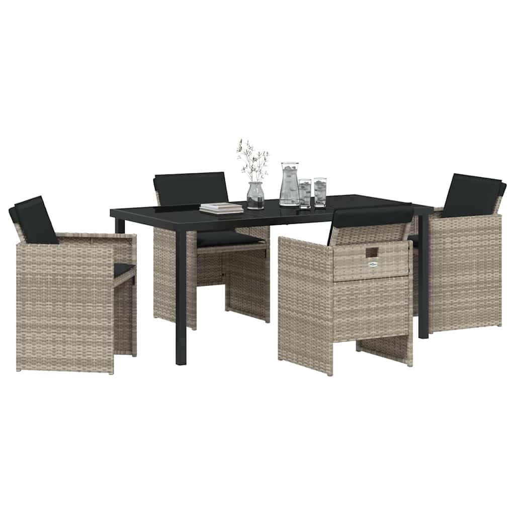 Ensemble de salle à manger pour jardin 5 pcs Gris clair - XIOS