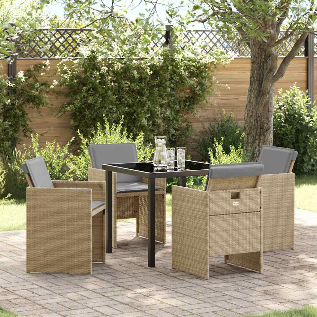Ensemble de salle à manger pour jardin 5 pcs Beige polyrotin - XIOS
