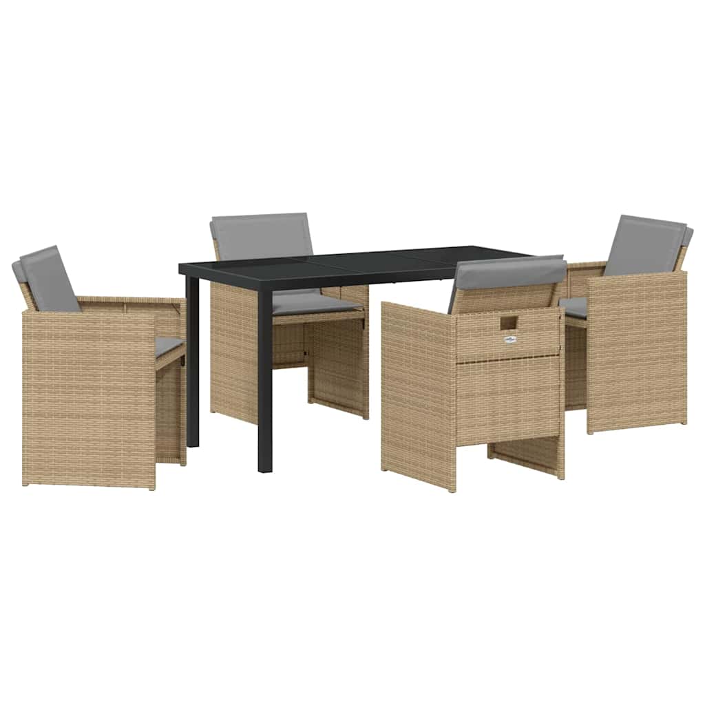 Ensemble de salle à manger pour jardin 5 pcs Beige polyrotin - XIOS