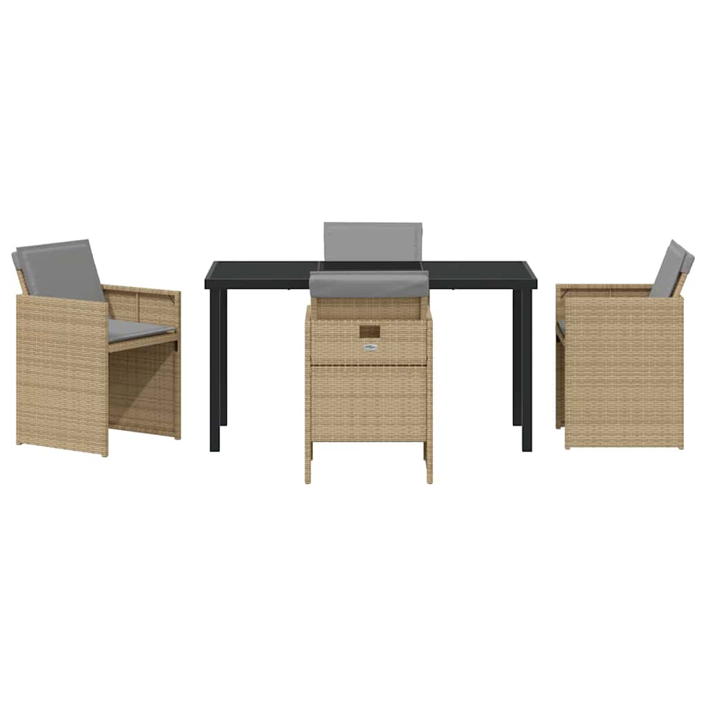 Ensemble de salle à manger pour jardin 5 pcs Beige polyrotin - XIOS