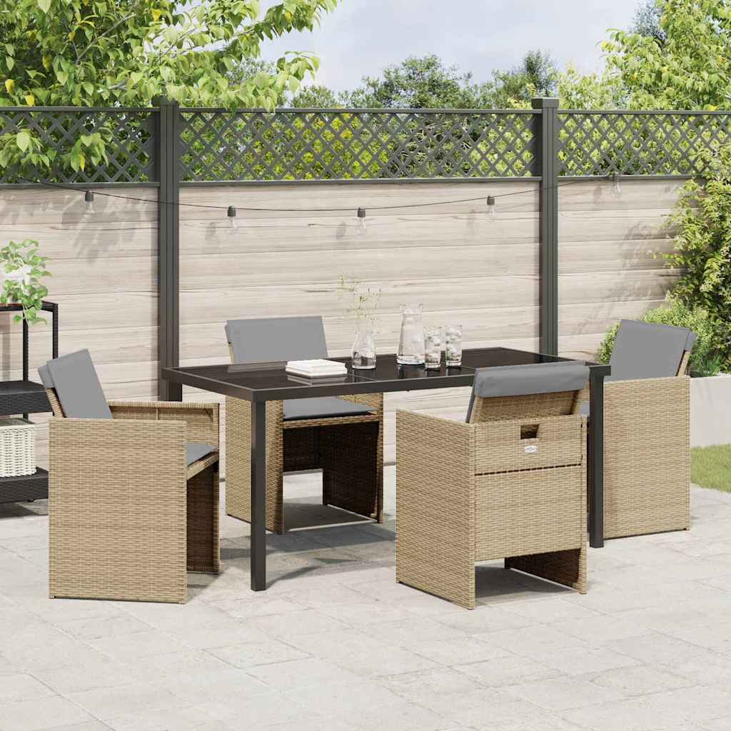 Ensemble de salle à manger pour jardin 5 pcs Beige polyrotin - XIOS