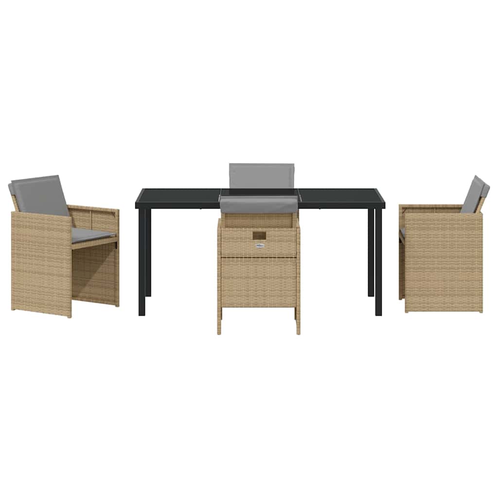 Ensemble de salle à manger pour jardin 5 pcs Beige polyrotin - XIOS