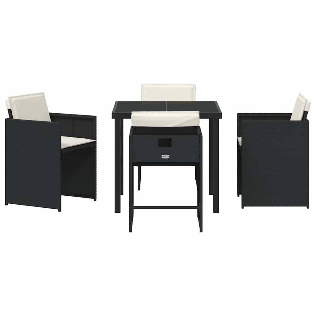 Ensemble de salle à manger pour jardin 5 pcs Noir polyrotin - XIOS