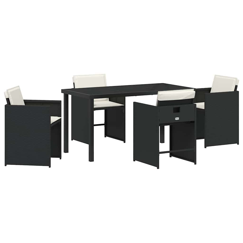 Ensemble de salle à manger pour jardin 5 pcs Noir polyrotin - XIOS