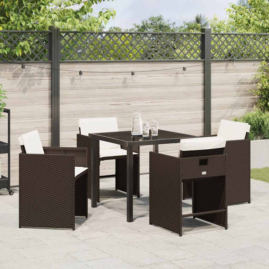 Ensemble de salle à manger pour jardin 5 pcs Marron polyrotin - XIOS