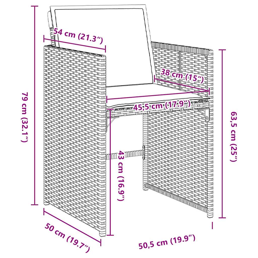 Ensemble de salle à manger pour jardin 5 pcs Marron polyrotin - XIOS