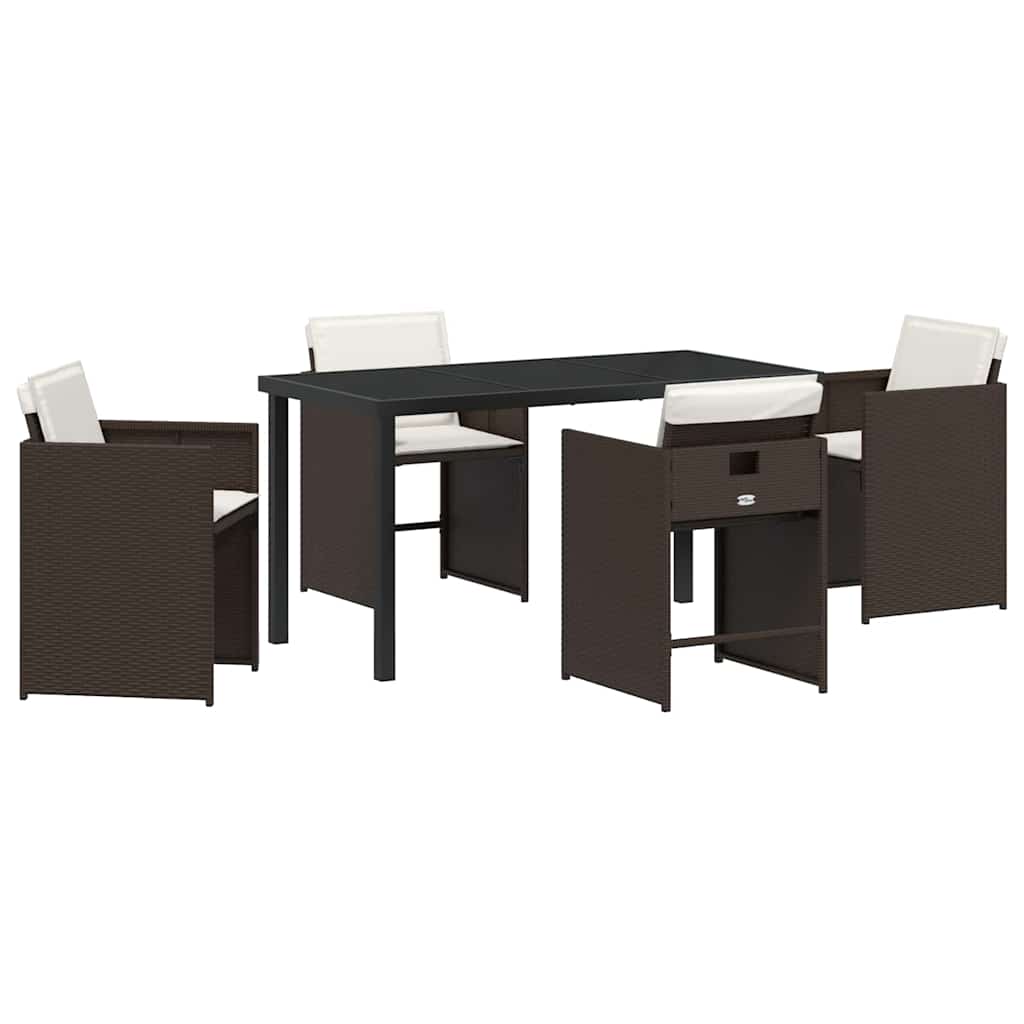 Ensemble de salle à manger pour jardin 5 pcs Marron polyrotin - XIOS