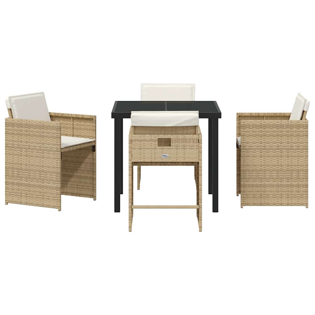 Ensemble de salle à manger pour jardin 5 pcs Beige polyrotin - XIOS