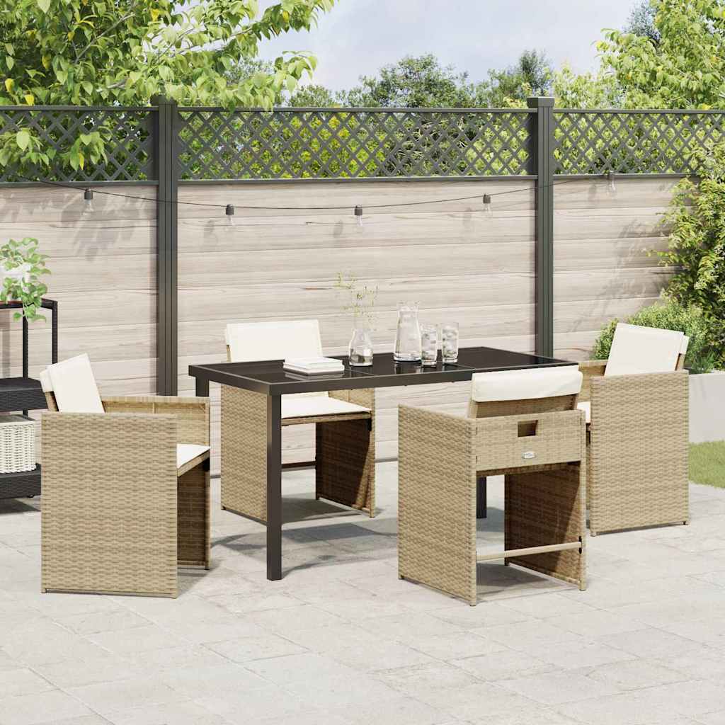 Ensemble de salle à manger pour jardin 5 pcs Beige polyrotin - XIOS