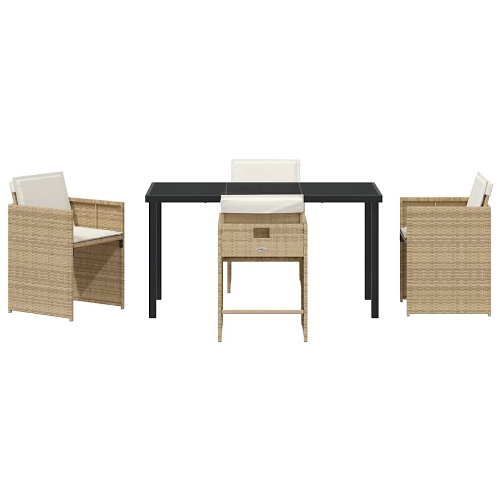 Ensemble de salle à manger pour jardin 5 pcs Beige polyrotin - XIOS